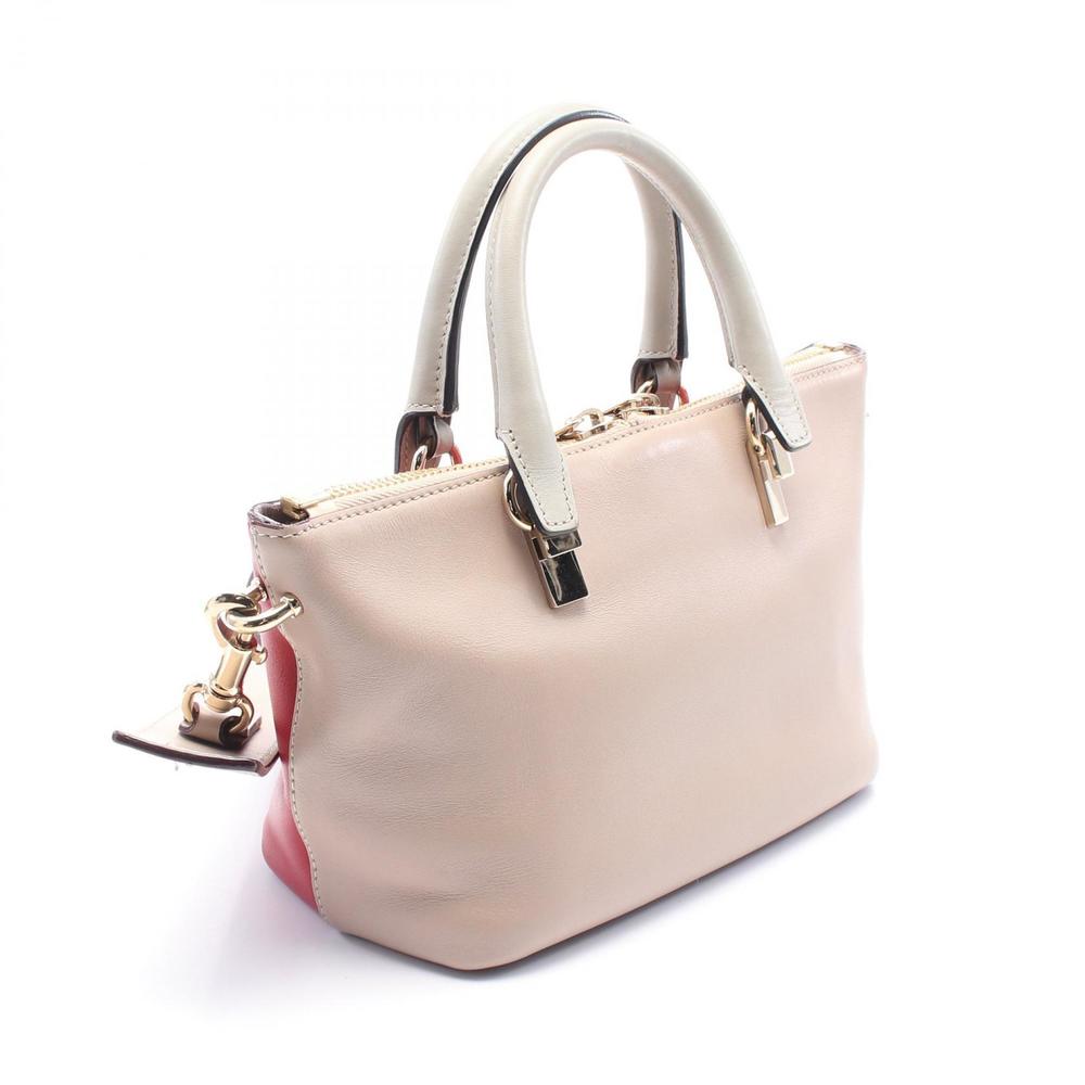 Chloe Beige Red Handbag Bailey Leather